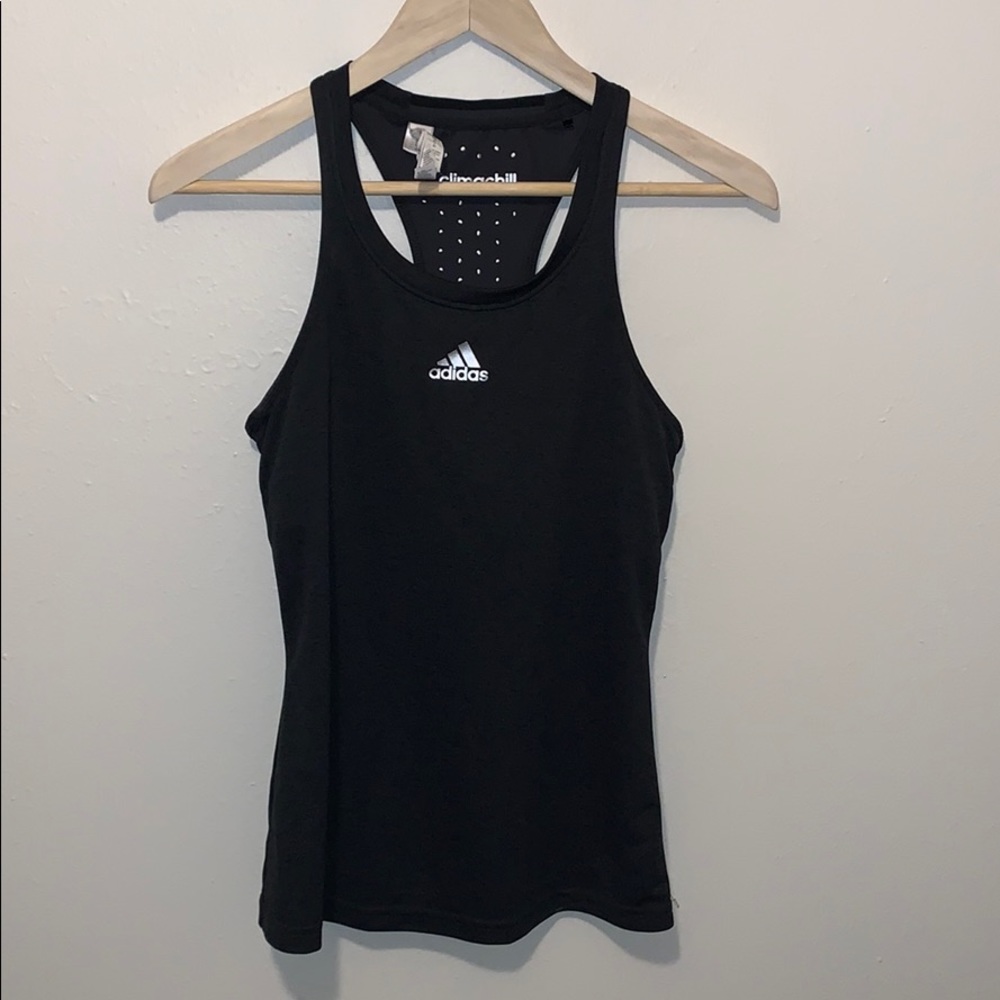 Adidas Climachill Bra Tank Top Racerback Scoop Neck Dark Gray Size Small